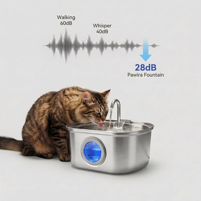 meowsip Stainless Steel Water Fountain